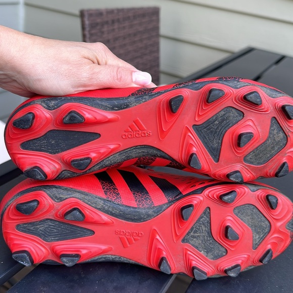 Red & black Adidas Predator Soccer Cleats - Picture 7 of 7